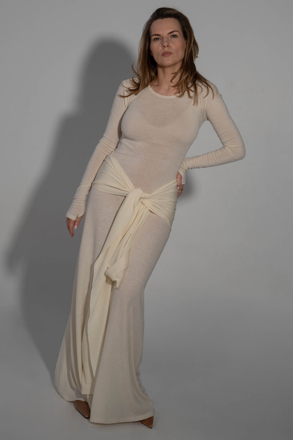 Merino vilnas kleita ar šalli