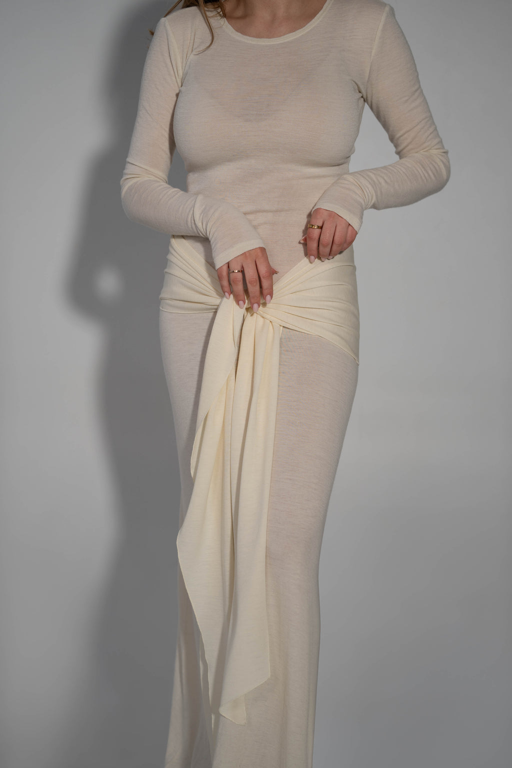 Merino vilnas kleita ar šalli