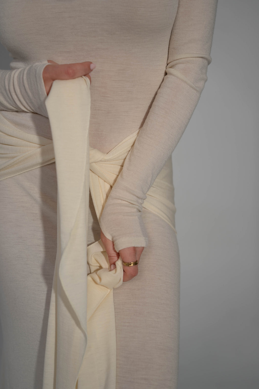 Merino vilnas kleita ar šalli