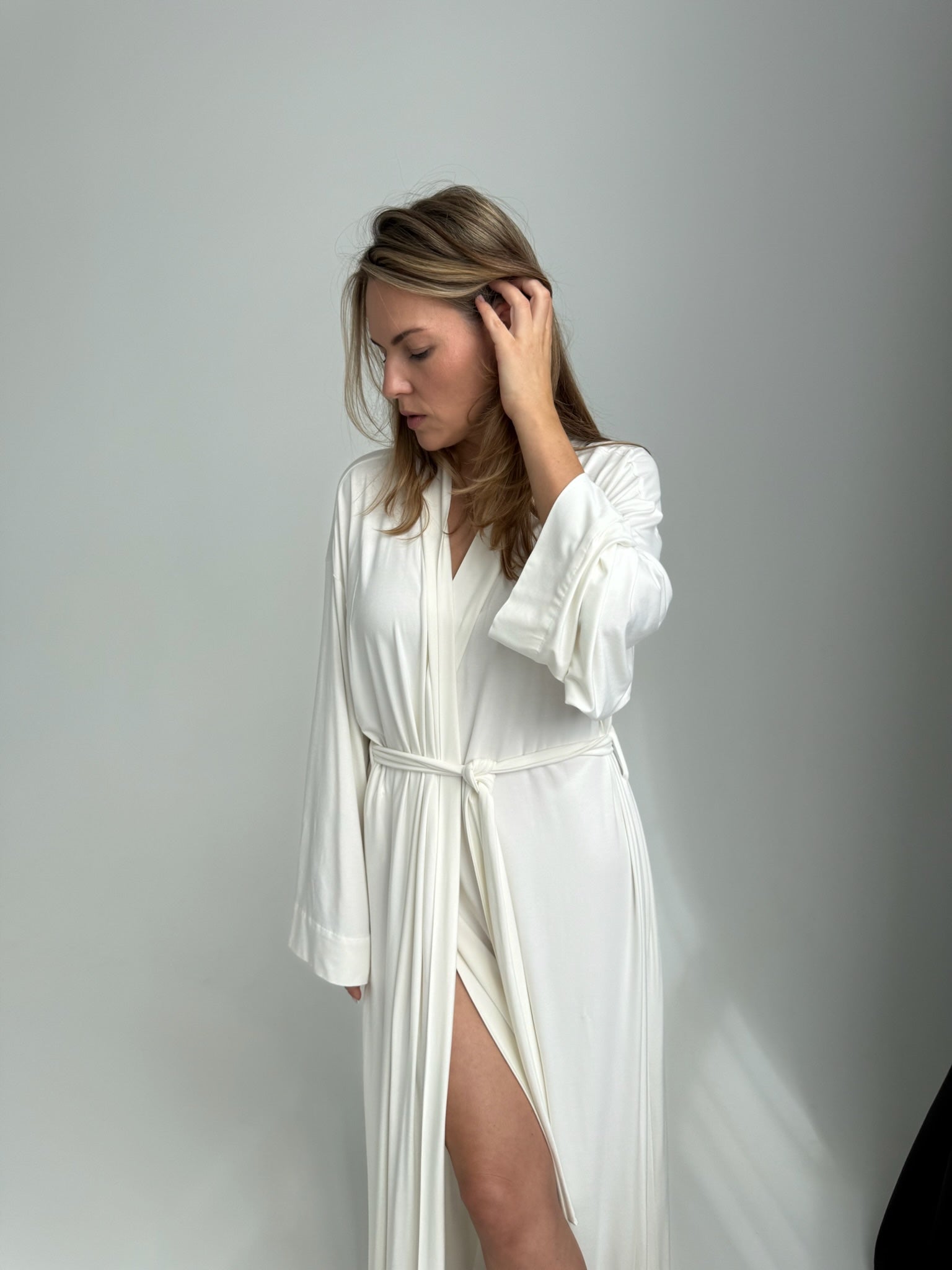 Garš bambusa kokvilnas halāts